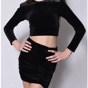Katie J NYC Velvet Stretch Skirt and Cropped top